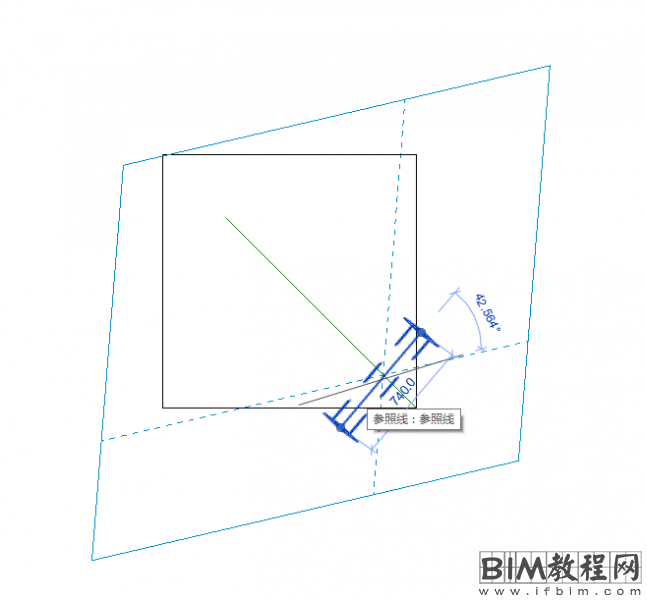 Revit如何设置斜切角参照平面